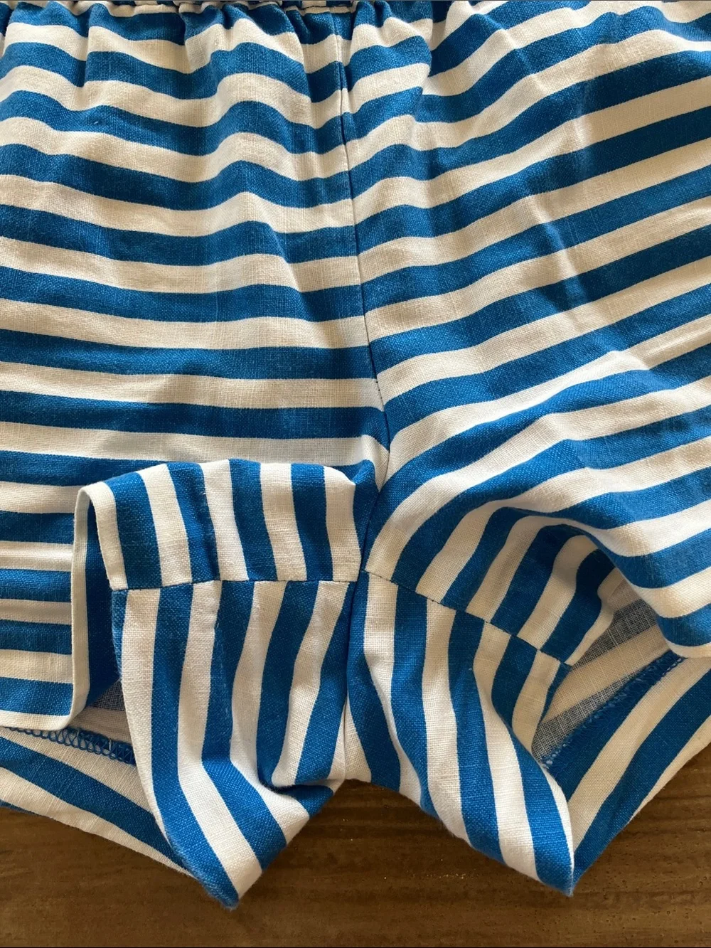 J.Crew Blue & White Striped Linen & Cotton Blend Shorts